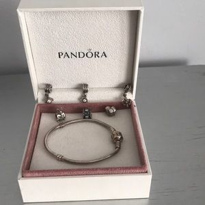 Pandora Sterling Silver bracelet & charms